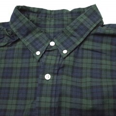 SSZ x MIN-NANO エスエスズィー ミンナノ 23AW 別注 BLACKWATCH SHIRT ブラックウォッチ オーバーサイズBDシャツ 11-11-0635-139 L NAVY/GREEN 長袖 BEAMS チェック ボタンダウン トップス【中古】【SSZ × MIN-NANO】の画像