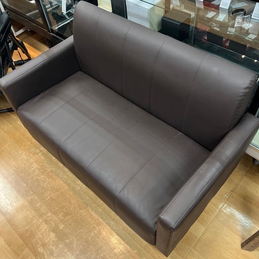 【リサイクル市場エコ伊川谷】2人掛けソファ ダークブラウン W108/H68/D57.5cm 【取りに来られる方限定】