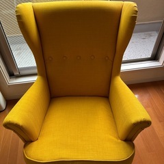【本日中】 IKEA  1人掛けソファ 黄色 無料　引き取り限定の画像