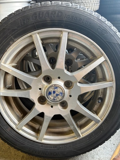 激安 軽自動車用社外アルミホイール冬タイヤ付き 腐食あり YOKOHAMA 155/65R14 4本 履き潰しなどに