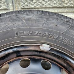１５５／７０Ｒ１３　タイヤ＆ホイール　セット　引き取り限定の画像