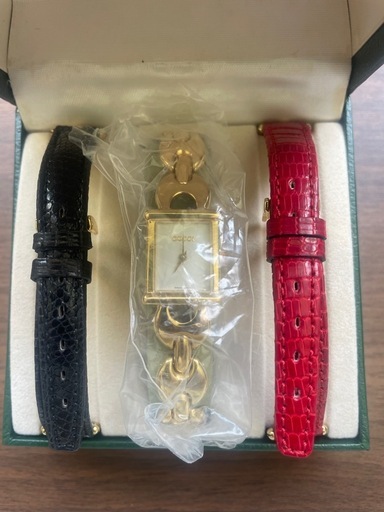 GUCCI ヴィンテージ 1800L チェーンベルト腕時計 替えベルト2本・箱付き