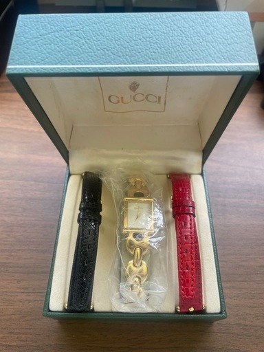 GUCCI ヴィンテージ 1800L チェーンベルト腕時計 替えベルト2本・箱付き