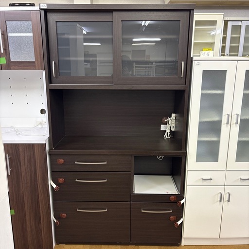 【ジャングル深井店】2枚扉 食器棚 ブラウン キッチン家具 堺市 深井【FU572】