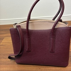 ケイトスペード 2WAY レザーバッグ バイカラー ハートチャーム付き　袋付きの画像