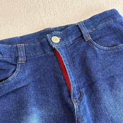 デニム ストレッチ素材 ハーフパンツの画像