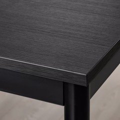 【美品】モダンデザイン ダイニングテーブル＆チェアセット（ブラック） / コンパクト・1〜2人用の画像