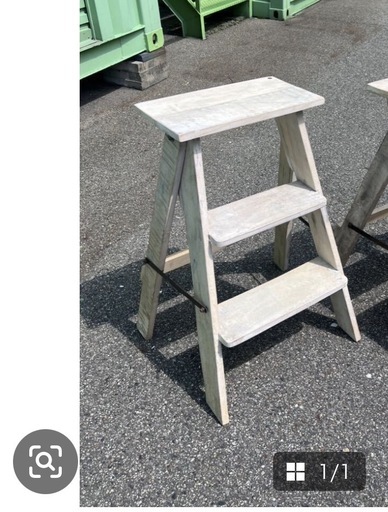 美品【キャトルセゾン】リサイクルウッド　ステップ　ラダー　ハシゴ　脚立　ディスプレイ棚　ガーデニング　アンティーク　シャビー