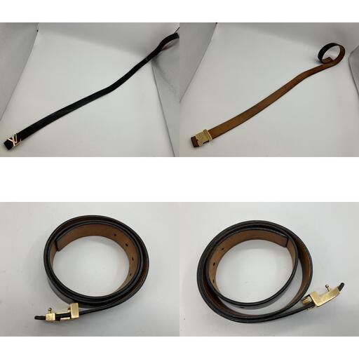 小物 LOUIS VUITTON ベルト 90/36 LVロゴ ゴールド金具 レザー 