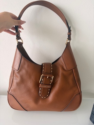 MICHAEL KORS ブラウンレザーショルダーバッグ
