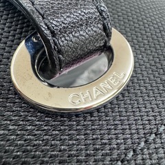 ☆ドリーム荒牧店☆CHANEL シャネル コーティングキャンバス パリビアリッツPM ブラック CHANEL パリビアリッツ PM 2008年頃 トートバッグ ブラック シルバー