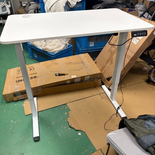 02組立済み 擦り傷あり 昇降デスク 高さ70-115cm 幅100cm 奥行き60cm 電動 スタンディングデスク 昇降式デスク 高さメモリー機能 上下自動昇降 静音 収納フック付き 組み立て簡単 パソコンデスク