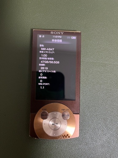 SONY WALKMAN NW-A847 64GB ウォークマデジタルメディアプレ-ヤ- 音出し及び動作確認済 ブラウン