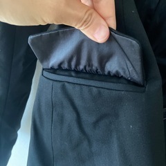 ブラックシングルブレストジャケットの画像