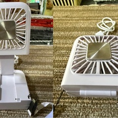 ハンディファン 首かけ 卓上 小型扇風機 スマホスタンド モバイルバッテリー 2500mAhの画像