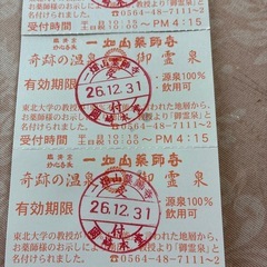 一畑山薬師寺ご霊泉チケット10枚の画像