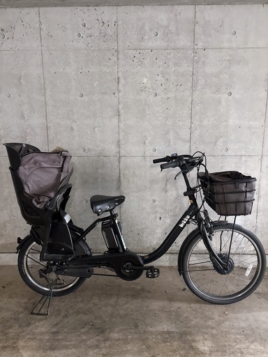 【美品・限定カラー】bikke MOB dd マットブラック 子乗せ電動自転車 レインカバー付