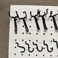 【お話し中】有孔ボード用フック T型フック J型フック 13個セット ブラックの画像