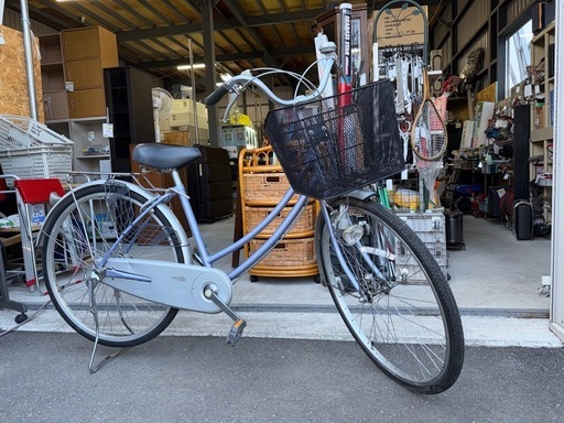 (EF) 通勤•通学などに！　BRIDGESTONE 26インチ 3段変速 シティサイクル BRID 中古品 パープル系 ママチャリ ③