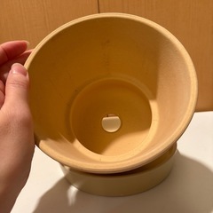 三河焼き　5号鉢受け皿付き　３ヶ月程使用の画像