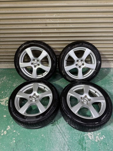 5穴　PCD100 215 50 17 バリ溝　タイヤ付きホイールセット　ピレリ