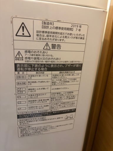 近場なら配送します　【東芝 洗濯機 8kg 2019年製】ファミリーOK・まだ使えます！