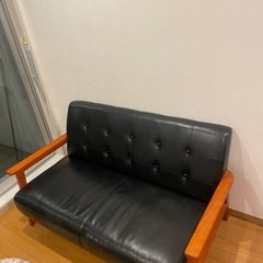 2人掛け合皮ソファの画像