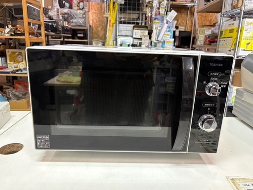 TOSHIBA 電子レンジ ER-SM17 2021年製 フラットタイプ ホワイト 動作確認済み 中古品 ③