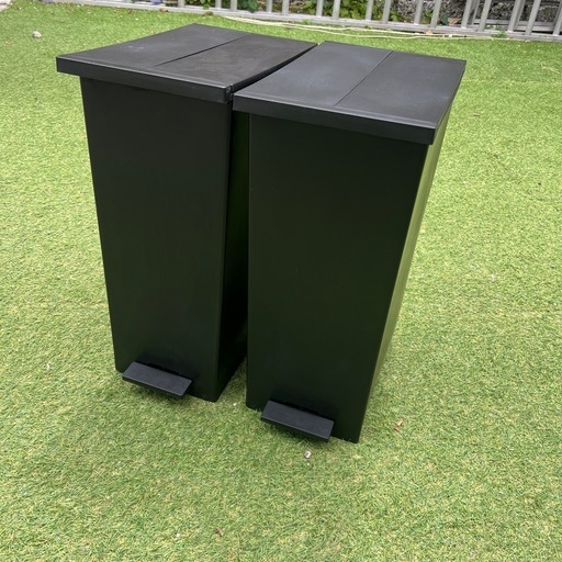 KEYUCA 両開きダストボックス LL (42L) ブラック　2個セット