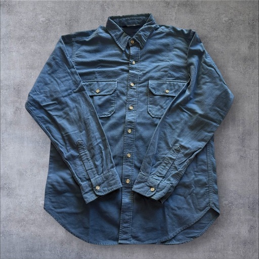 80s USA製 Wool richシャモアクロス 長袖シャツ XL相当