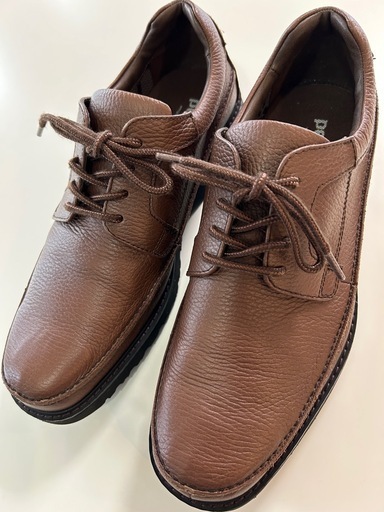 未使用アシックスASICSWALKINGペダラpedalaカジュアルシューズウォーキングシューズくつクツ紐靴レースアップシューズ革靴紳士靴ダークブラウン焦げ茶色レザー本革牛革 サイズ26.0センチ　EEE　3E メンズ（men’s）男性用、紳士 ユニセックス