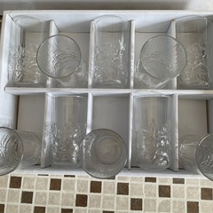 未使用　HOYA コーディアルグラス 花柄模様　10個セットの画像