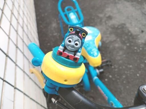 14インチ 機関車トーマス 補助輪付き キッズ 子ども用自転車 水色 ライトブルー キッズサイクル カゴ付き 変速無し ライトなし きかんしゃトーマス 札幌 北20条店