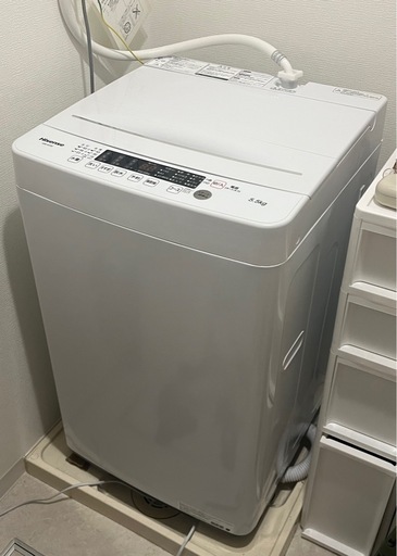 【美品・使用1年未満】ハイセンス 全自動洗濯機 5.5kg HW-K55E