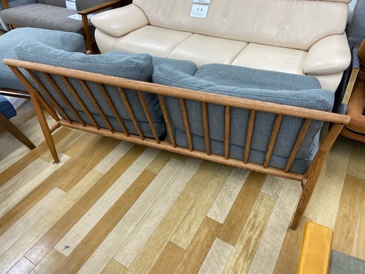 【トレファクラパーク岸和田店】2人掛けソファー MOMO natural オットマン付 ファブリック cloud グレー トレファクラパーク岸和田店】2人掛けソファー MOMO natural