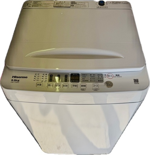 美品　ハイセンス（Hisense）HW-T55H  5.5kg 2024年製 全自動洗濯機　簡易乾燥付き