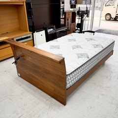 【超美品‼️】定価30万♪ シーリー×フランスベッド セミダブルベッド チタンコレクション クラリスファーム 木製ナチュラルブラウン♪の画像
