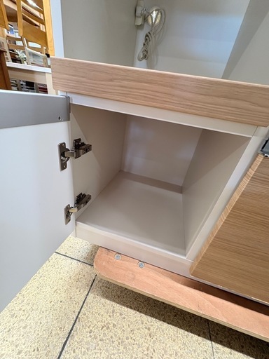 リユースマン倉敷 食器棚 松田家具 キッチン収納 棚 リユースマン倉敷》松田家具 キッチンボード ホワイト×ナチュラル 食器