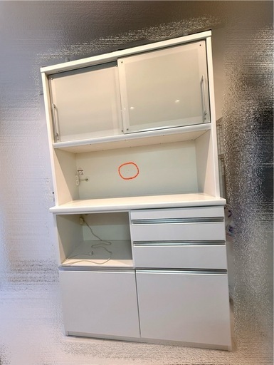 ★２月中お引き取りでお値下げ★松田家具　美品　食器棚　カップボード　キッチンボード　1年半使用 レビューでクーポン進呈】食器棚 パンチ 松田家具 幅100cm ダイニング