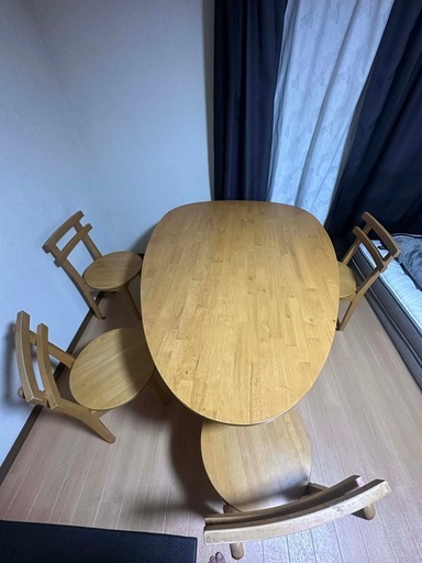 【SALE】モダン調　円形ダイニングテーブル　円卓ダイニングテーブル　中古　リサイクルショップ宮崎屋住吉店24.5.4k 幅100cm］昇降式 円形 ダイニングテーブル 無段階 高さ調節 センター