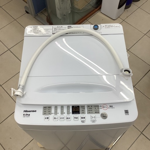 洗濯機 ハイセンス Hisense 2025年製 6kg HW-K60J