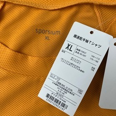 反射する光 ドライTシャツ XLサイズ オレンジ リフレクター付　　新品　メンズの画像