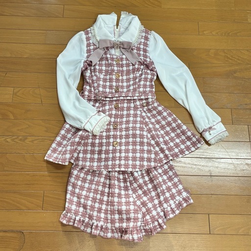 格安　即配　LIZLISA リズリサ　ピンク　チェックツイード　上下セットアップ