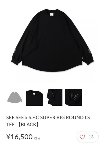 SEE SEE x S.F.C SUPER BIG ROUND LS TEE 【BLACK】  L