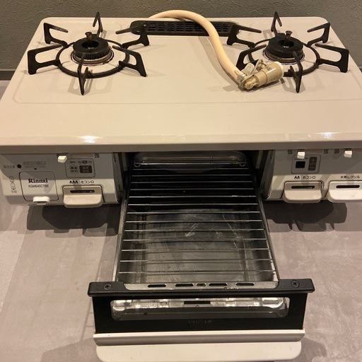 すぐ使えます‼️ 乾電池、ホース付き　Rinnai　ガスコンロ　都市ガス　RT64JHR