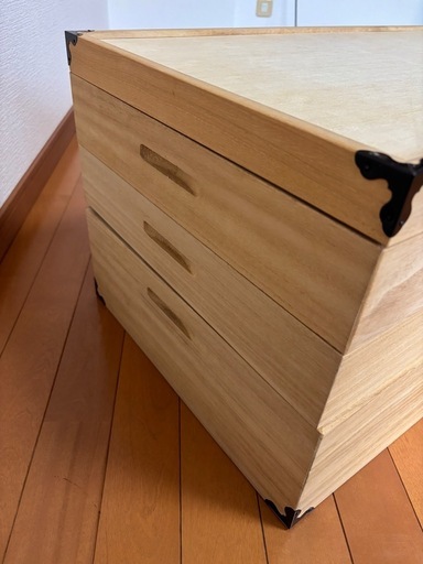 桐箪笥 引き出し収納 木箱 着物収納3点セット 和家具 和風 古家具 家具