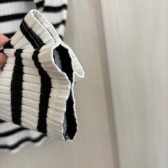ZARA ボーダー　タートル　130 トップス　リブの画像