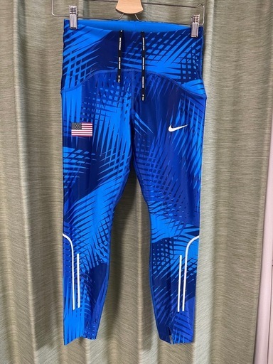 NIKEナイキDRI-FITランニングタイツ青レディースL レディース トレーニングパンツ スパッツ ロングタイツ ブルー タイツ