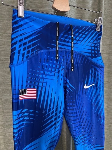 NIKEナイキDRI-FITランニングタイツ青レディースL レディース トレーニングパンツ スパッツ ロングタイツ ブルー タイツ