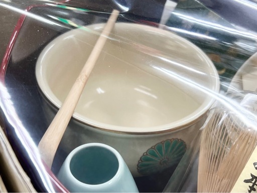 ●未使用！抹茶茶道具セット (点前セット) 「盆略点前セット」亥歳独楽形干支茶碗　手軽にお点前ができる！自宅や屋外でお抹茶を楽しむ！